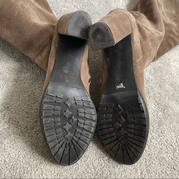 Anna F. Italian Suede Heeled Fold Over Brown Boots Euro 39.5 - Picture 7 of 9